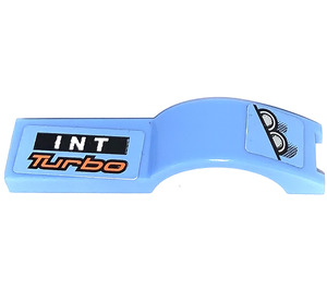 LEGO Medium Blue Mudguard Tile 1 x 4.5 with Frontlight and INT Turbo Sticker (50947)