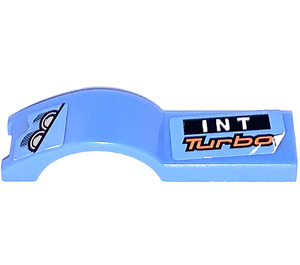 LEGO Medium Blue Mudguard Tile 1 x 4.5 with Headlights and 'INT Turbo' Left Sticker (50947)