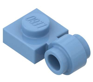 LEGO Mittelblau Platte 1 x 1 mit Clip (Dicker Ring) (4081 / 41632)