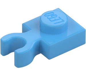 LEGO Medium Blue Plate 1 x 1 with Vertical Clip (Thin 'U' Clip) (4085 / 60897)