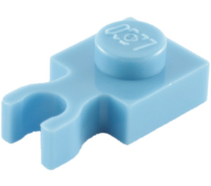 LEGO Medium Blue Plate 1 x 1 with Vertical Clip (Thin 'U' Clip) (4085 / 60897)