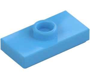 LEGO Medium Blue Plate 1 x 2 with 1 Stud (with Groove and Bottom Stud Holder) (15573 / 78823)