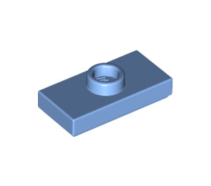LEGO Medium Blue Plate 1 x 2 with 1 Stud (with Groove and Bottom Stud Holder) (15573 / 78823)