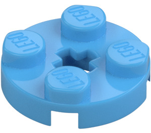 LEGO Blu medio Piastra 2 x 2 Rotondo con Foro dell'asse (con foro dell’asse a ‘+’) (4032)