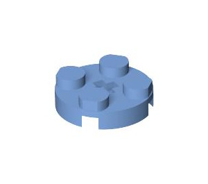 LEGO Medium blauw Plaat 2 x 2 Ronde met As Gat (met '+'-vormig asgat) (4032)