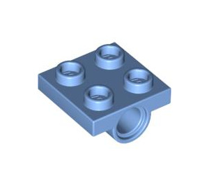LEGO Medium Blue Plate 2 x 2 with Hole without Underneath Cross Support (2444)