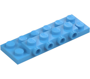 LEGO Blu medio Piastra 2 x 6 x 0.7 con 4 Bottoncini su Lato (72132 / 87609)