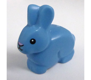 LEGO Bleu Moyen lapin avec Rose Nez et Noir Rond Yeux (33026 / 49584)