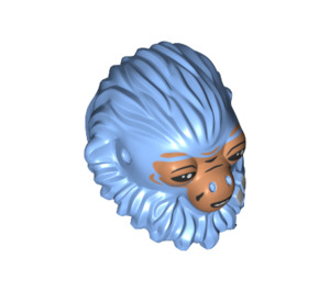 LEGO Mittelblau Rio Durant Kopf mit Haar (39510)