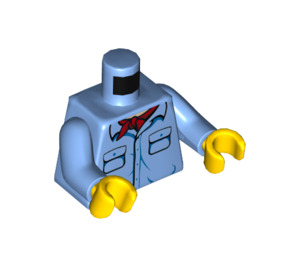LEGO Bleu moyen Shirt Torse avec De Affronter Pockets et rouge Neckerchief (973 / 76382)