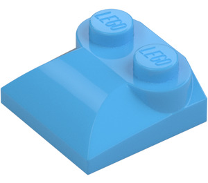 LEGO Medium blauw Helling 2 x 2 Gebogen met gebogen uiteinde (47457)