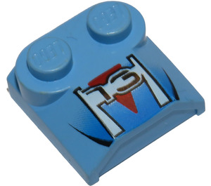 LEGO Azul medio Con pendiente 2 x 2 x 0.7 Curvo con '73' sin extremo curvado (41855 / 42706)