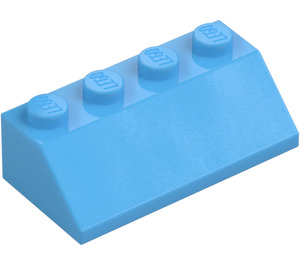 LEGO Blu medio Pendenza 2 x 4 (45°) con superficie ruvida (3037)