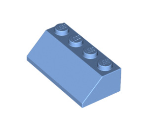 LEGO Medium blauw Helling 2 x 4 (45°) met ruw oppervlak (3037)
