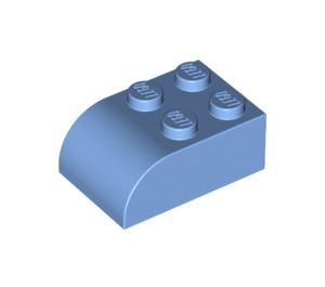LEGO Medium blauw Helling Steen 2 x 3 met Gebogen bovenkant (6215)
