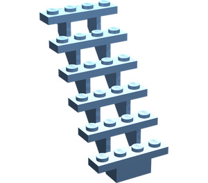LEGO Medium blauw Trappenhuis 7 x 4 x 6 Open (30134)