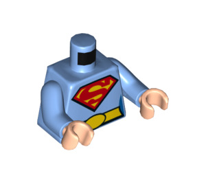 LEGO Medium blå Supergirl med Korte ben Minifig Torso (973 / 76382)