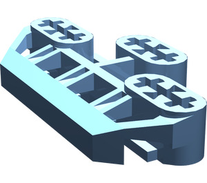 LEGO Medium blauw Technic Connector Blok 3 x 6 met Six As Gaten en Groove (32307)