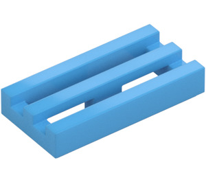 LEGO Medium Blue Tile 1 x 2 Grille (with Bottom Groove) (2412 / 30244)