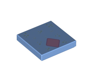 LEGO Mittelblau Fliese 2 x 2 mit Pink Diamant mit Nut (3068 / 75710)