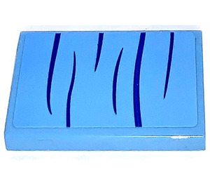 LEGO Medium Blue Tile 2 x 3 with Curtain lower part Sticker (26603)