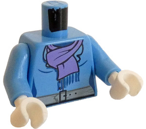 LEGO Středně modrá Trup s Bunda, Fialová Šátek, Bílá Gloves (76382 / 88585)