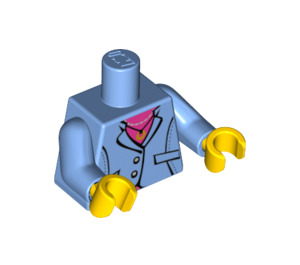 LEGO Azul medio Torso con Chaqueta, Circular pendant, Magenta undershirt (73403 / 76382)