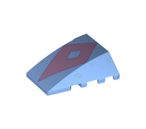 LEGO Medium Blue Wedge 4 x 4 Triple Curved without Studs with Pink Diamond (47753 / 75712)