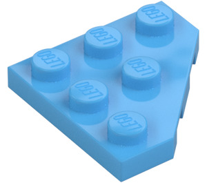 LEGO Blu medio Cuneo Piastra 3 x 3 Angolo (2450)