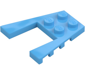 LEGO Medium blauw Wig Plaat 4 x 4 met 2 x 2 Uitsparing (41822 / 43719)