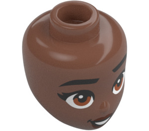 LEGO Medium Brown Aliya Minidoll Head (92198 / 101262)