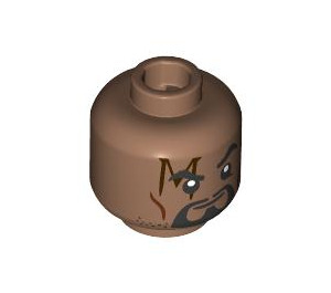 LEGO Medium Brown Bishop Minifigure Head (Recessed Solid Stud) (3274)