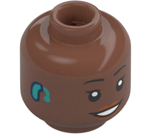 LEGO Brun Moyen Femelle Face avec Hearing Aid Tête (Montant solide encastré) (3626 / 100326)