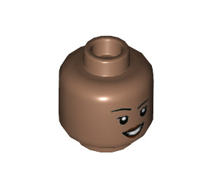 LEGO Medium Brown Ironheart MK2 Minifigure Head (Recessed Solid Stud) (1796 / 3626)