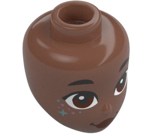 LEGO Medium Brown Minidoll Head with Ariel Face with Stars (92198)