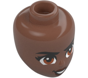 LEGO Medium Brown Minidoll Head with Brown Eyes (92198 / 103340)