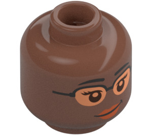 LEGO Medium Brown Minifigure Head with Decoration (Recessed Solid Stud) (3274)