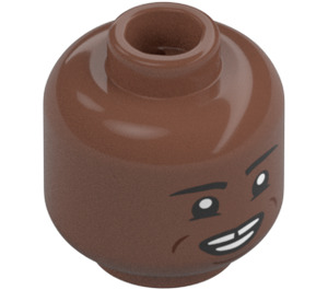 LEGO Medium Brown Minifigure Head with Decoration (Recessed Solid Stud) (3274)