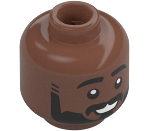 LEGO Medium Brown Minifigure Head with Decoration (Recessed Solid Stud) (3274)