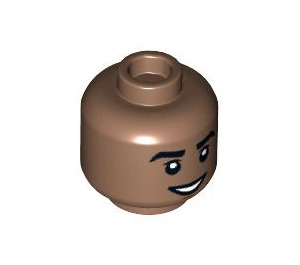LEGO Medium Brown Minifigure Head with Decoration (Recessed Solid Stud) (3626 / 101035)