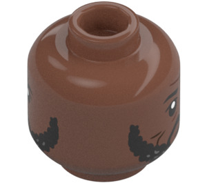 LEGO Medium Brown Saw Gerrera Head (Recessed Solid Stud) (3274)