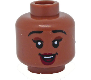 LEGO Medium Brown Tiana Head (Recessed Solid Stud) (3626 / 102009)