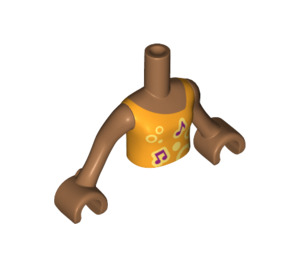 LEGO Medium donker vleeskleurig Andrea Torso, met Notes Patroon (92456)