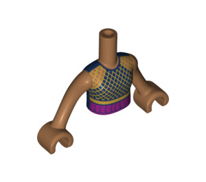 LEGO Medium mørkt kød Andrea med Sort Top med Gold Mesh Friends Torso (35677 / 59637)