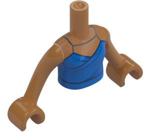 LEGO Medium donker vleeskleurig Andrea met Blauw Jurk Friends Torso (73141 / 92456)