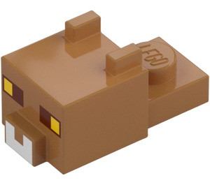 LEGO Mittleres dunkles Fleisch Tier Kopf mit Katze Gesicht (103727)