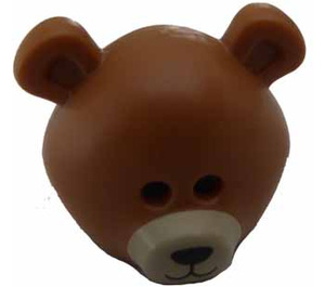 LEGO Medium Dark Flesh Bear Costume Head Cover with Tan Muzzle and Black Nose