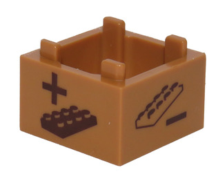 LEGO Medium Dark Flesh Box 2 x 2 with Minifigure Head and Plate (2821 / 67346)