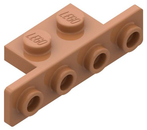 LEGO Medium Dark Flesh Bracket 1 x 2 - 1 x 4 with Rounded Corners (2436 / 10201)