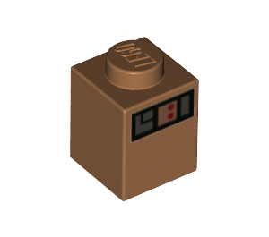 LEGO Medium Dark Flesh Brick 1 x 1 with Han solo square pocket (3005 / 38529)
